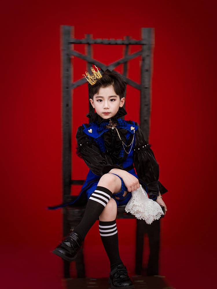 Children's original court wind black deacon Charles Tournament dresses prince suit suit horseshill costumes handsome walk show