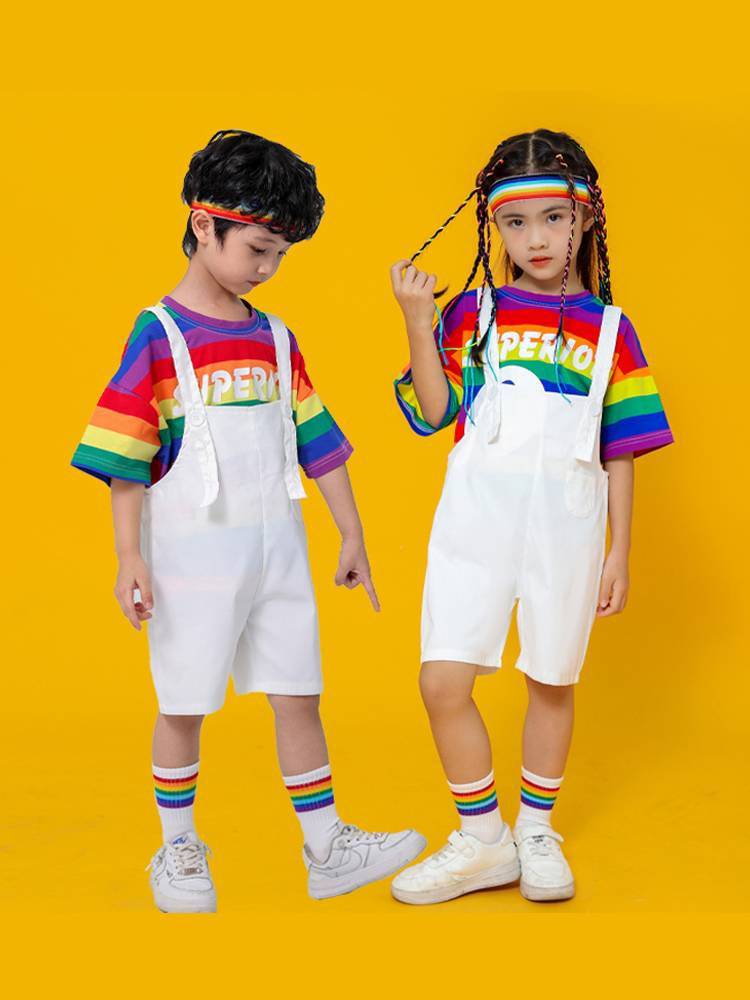 Kindergarten Graduation Performance Services Colorful Liuyi Children's Belt Pants Chorus Performance Primary School Student La La Fuck Dance Service