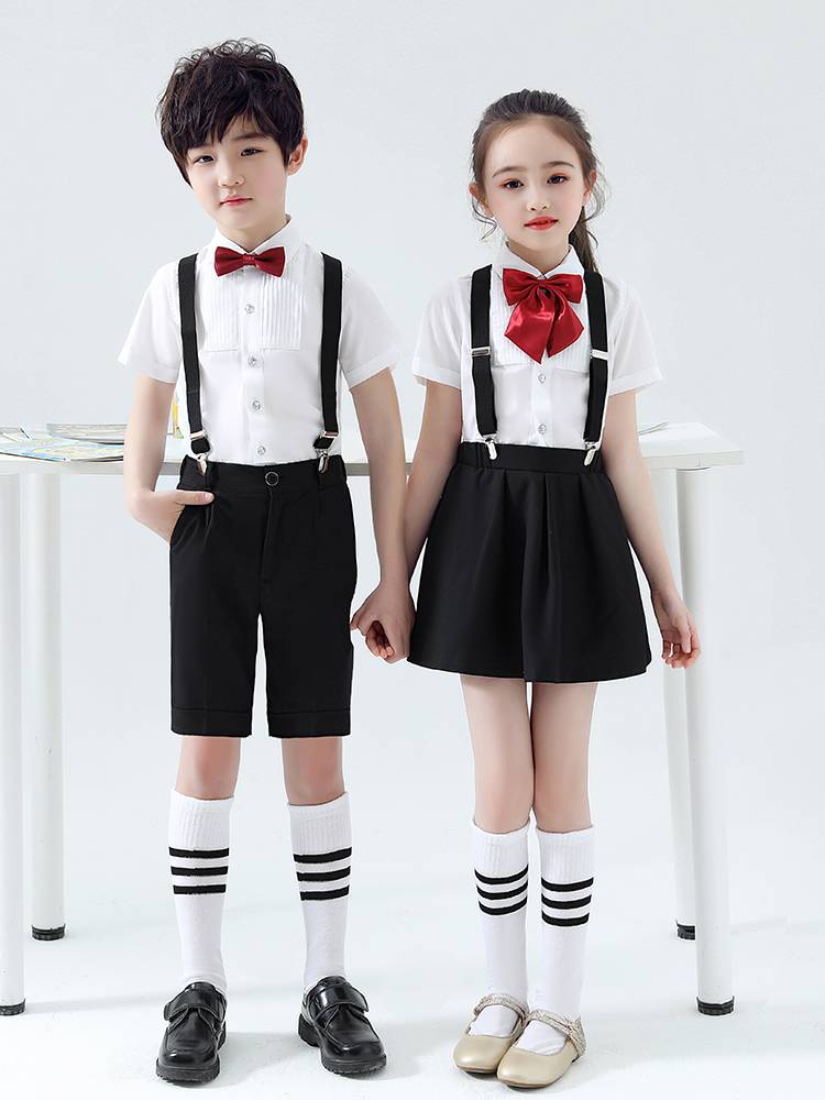 Liuyi Children's Belt Pants Performance Service Boys Hosting Dress Kindergarten Graduate Girls Recitation Performance Clothing