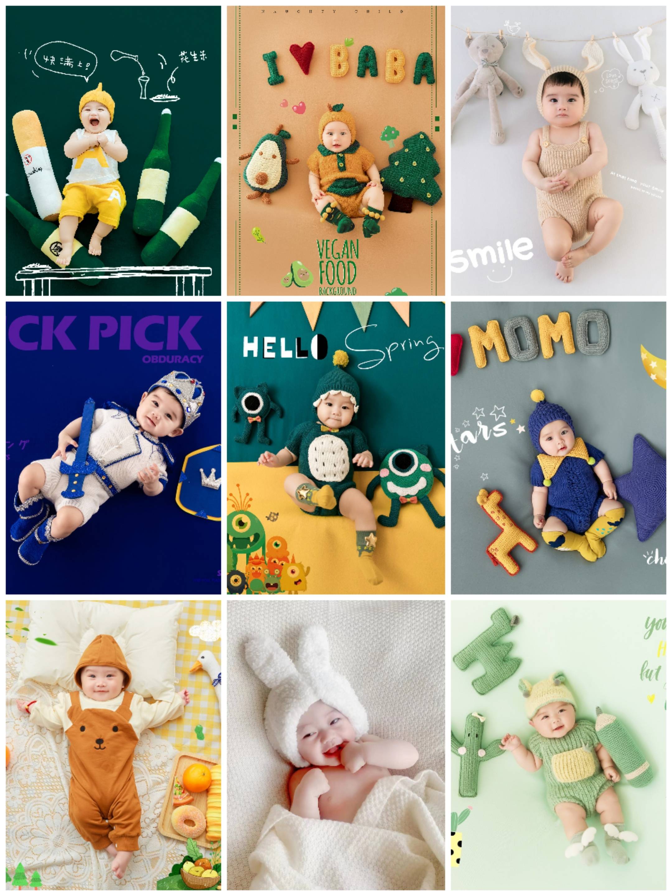 Rent, one year old, one year old baby photography, clothing, hundreds of days photo clothes props, creative photo whole theme