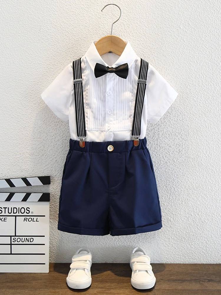 Boys' dress host handsome back pants, summer little flower girl wedding piano performance service children's suit suit