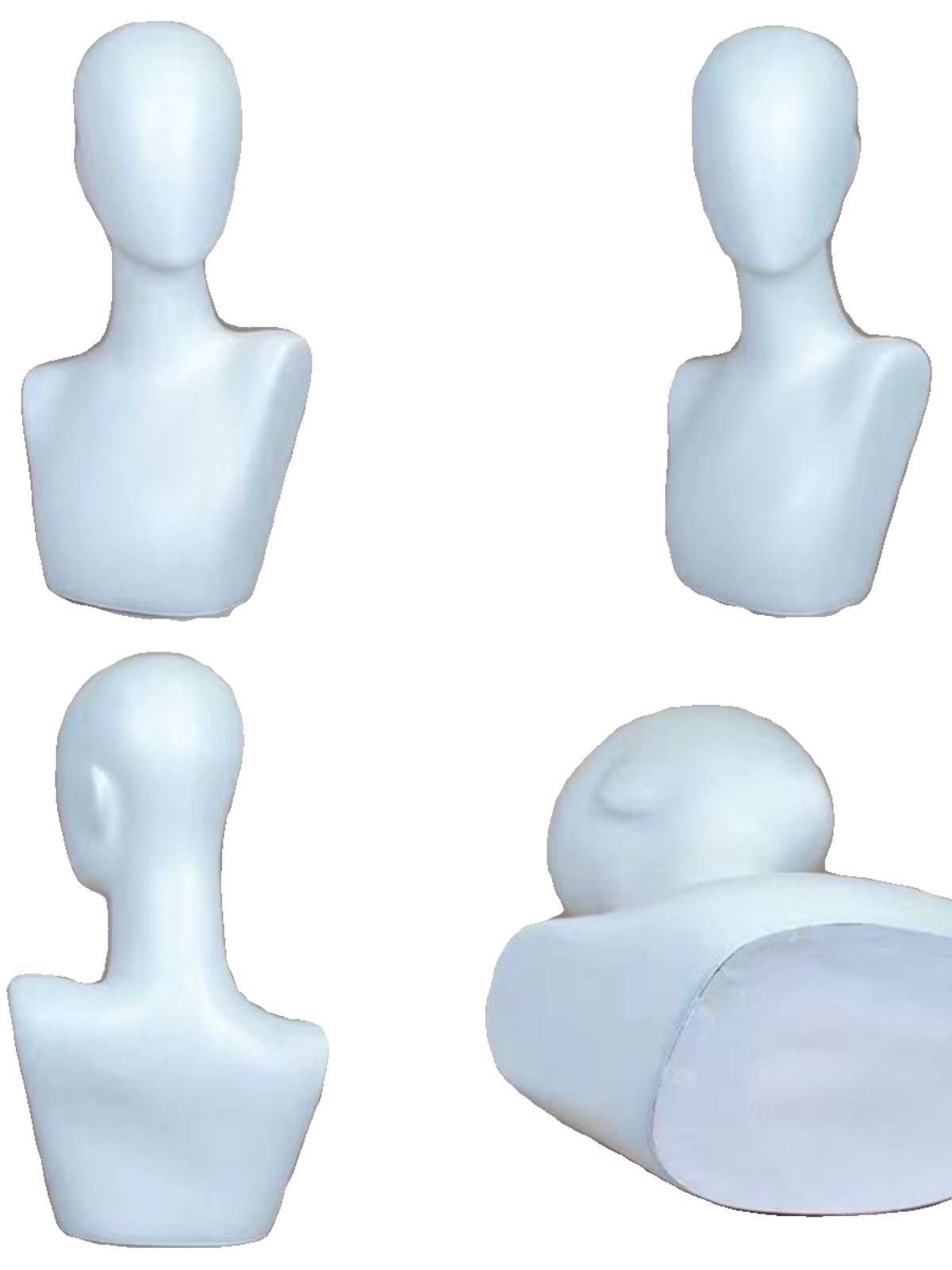 Wig model head white with shoulders dummy head COS fake wool jewelry display props anime model