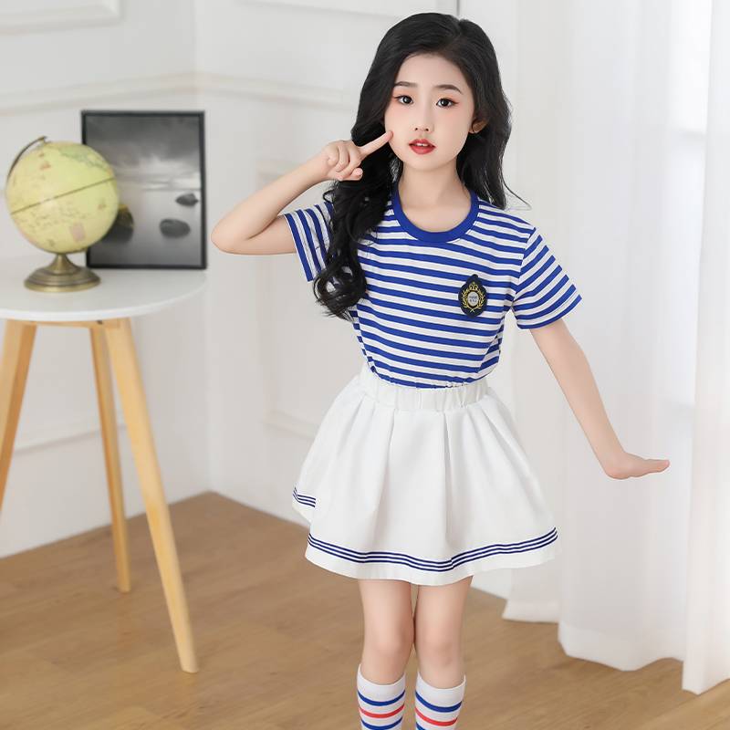 Children's small navy performance service for male and female sailor cloth