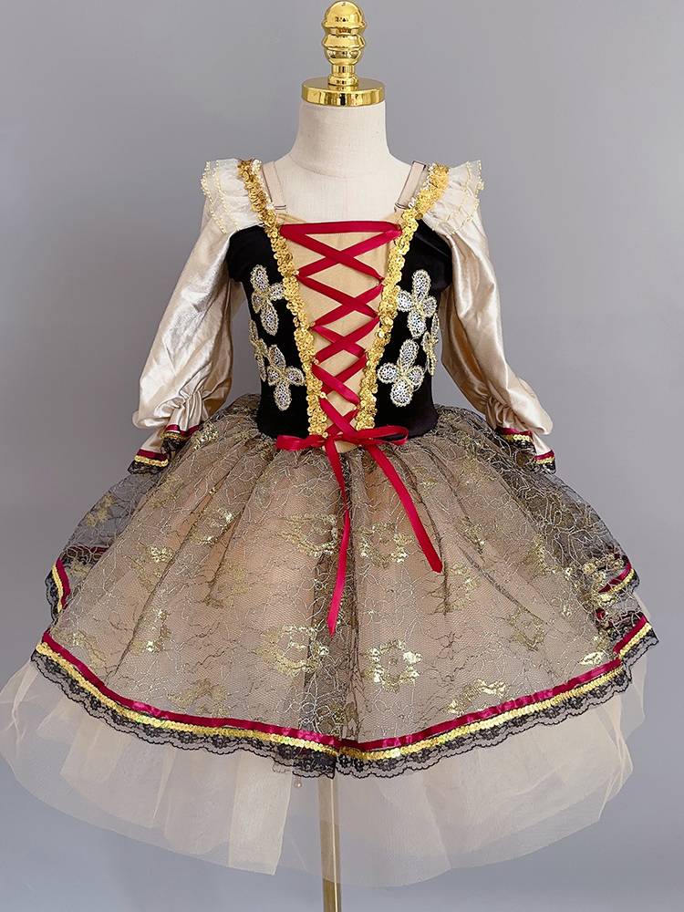 Children's court style long skirt ballet performance Six -1 major Swan Lake performance service Little swan puffy skirt