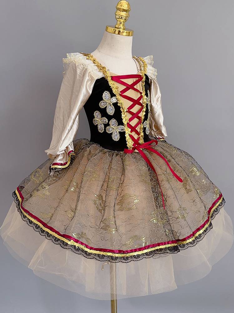 Children's court style long skirt ballet performance Six -1 major Swan Lake performance service Little swan puffy skirt