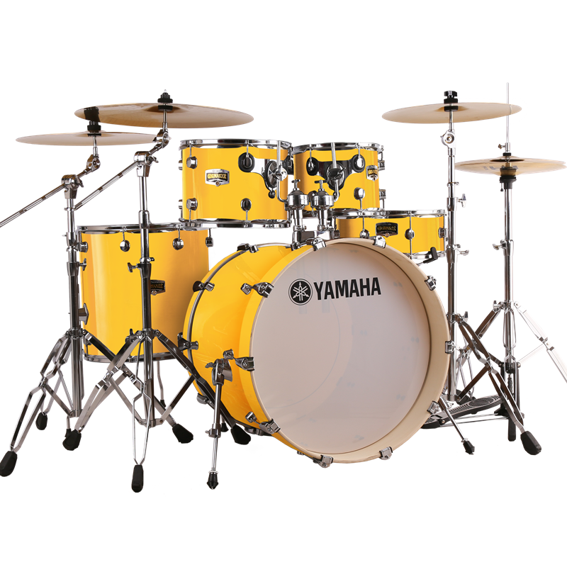 Plays the 5-drum 4 lemon yellow