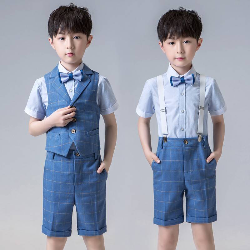 June 1 boy host small dress piano performance clothing suit suit boy speech contest performance service summer