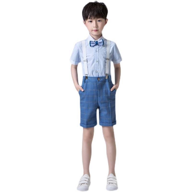 June 1 boy host small dress piano performance clothing suit suit boy speech contest performance service summer