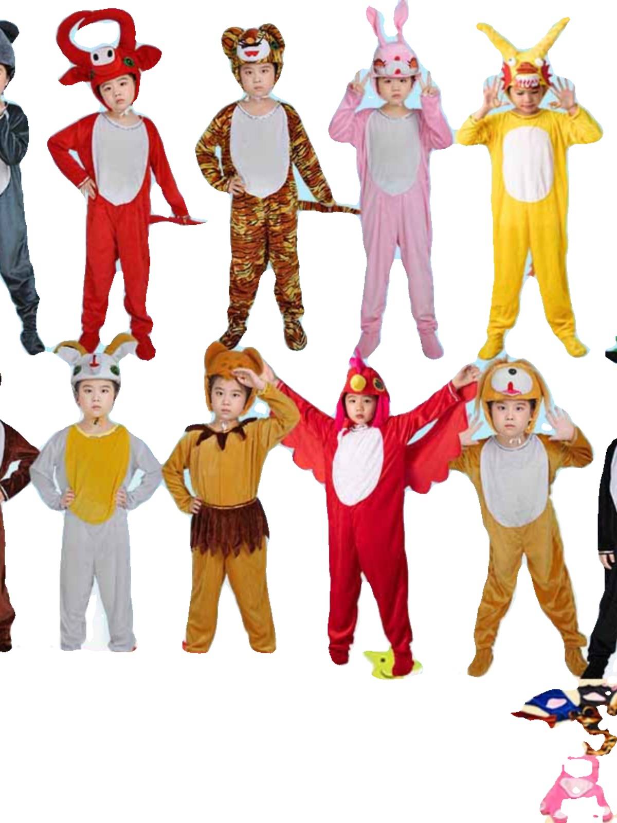 Children's White Horse Performance Server Passing Hippo Performance Costume Zebra Animal Performance Server Pony Pentium Performance Service