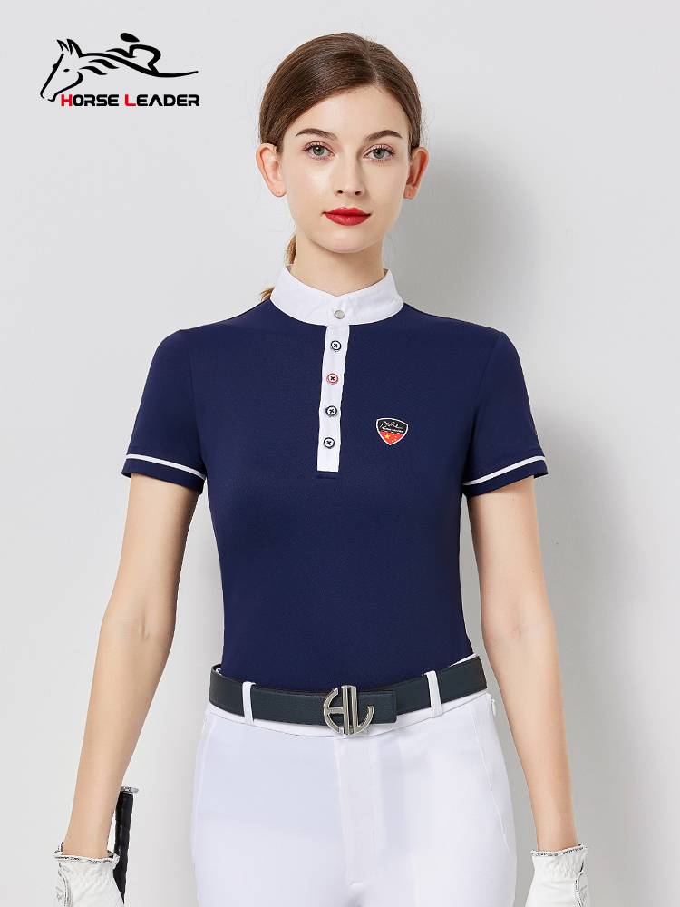 HorseLeader Equestrian T -shirt Short -sleeved Summer Speed Knight Equipment Clothing Polo Polo Girl