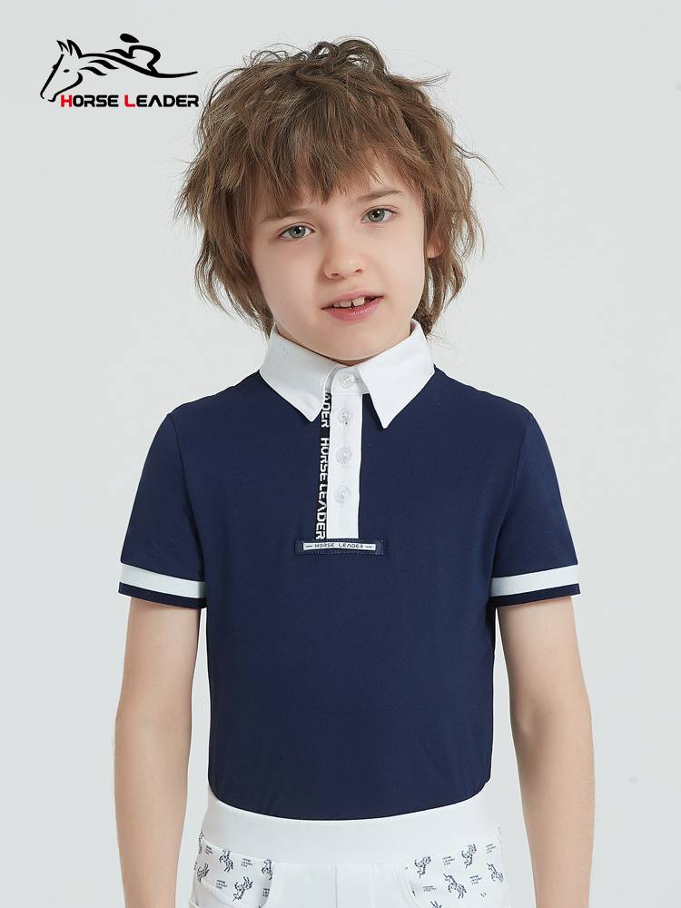 HorseLeader Summer Children's Equestrian Equipment Short -sleeved T -shirt Speed Weding Equestrian Competition Finding Shirt
