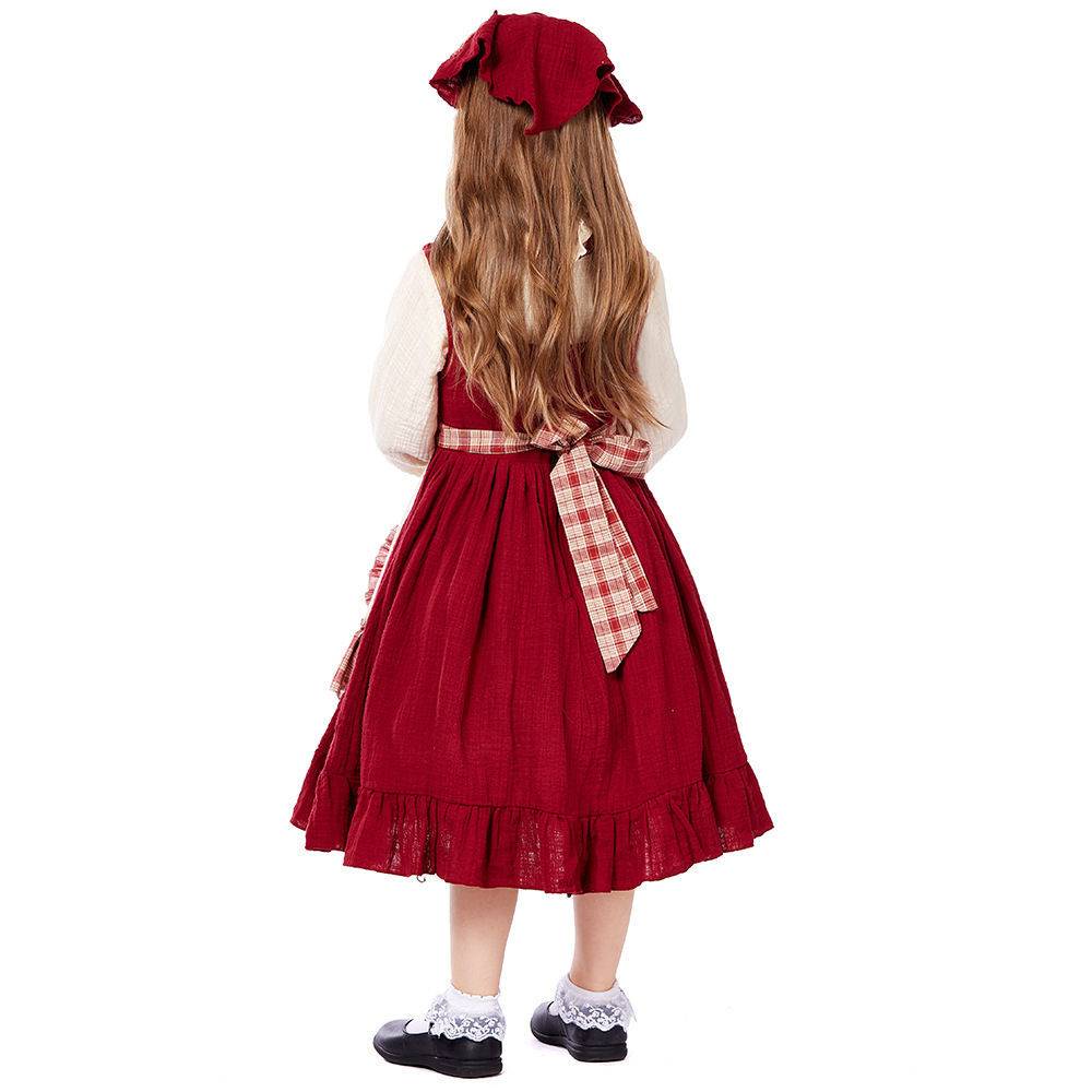 Children selling matchmates Little girl clothing Little Red House Pastoral Farm maid Civilian poor stage performances to perform clothes