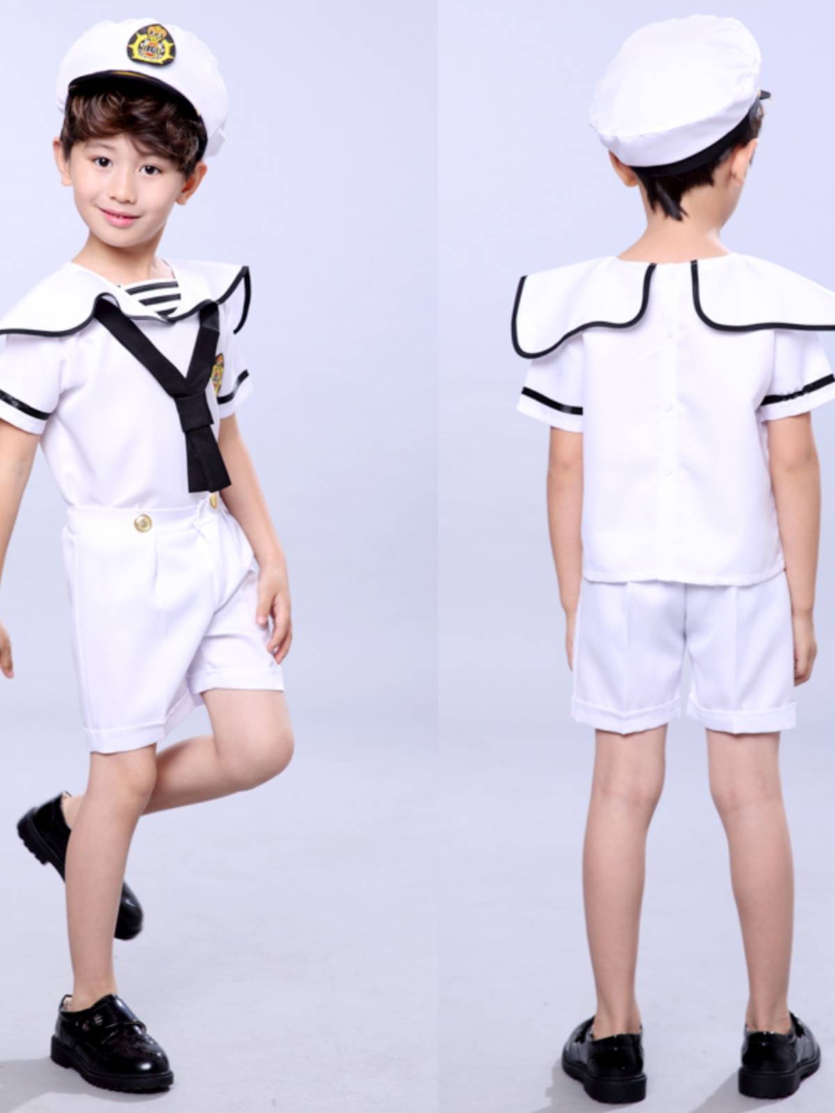 Children's Navy Chorus Server Army Sweat and Sailor Cable Cable AD Primary and Middle School Students Recitation Performance Set