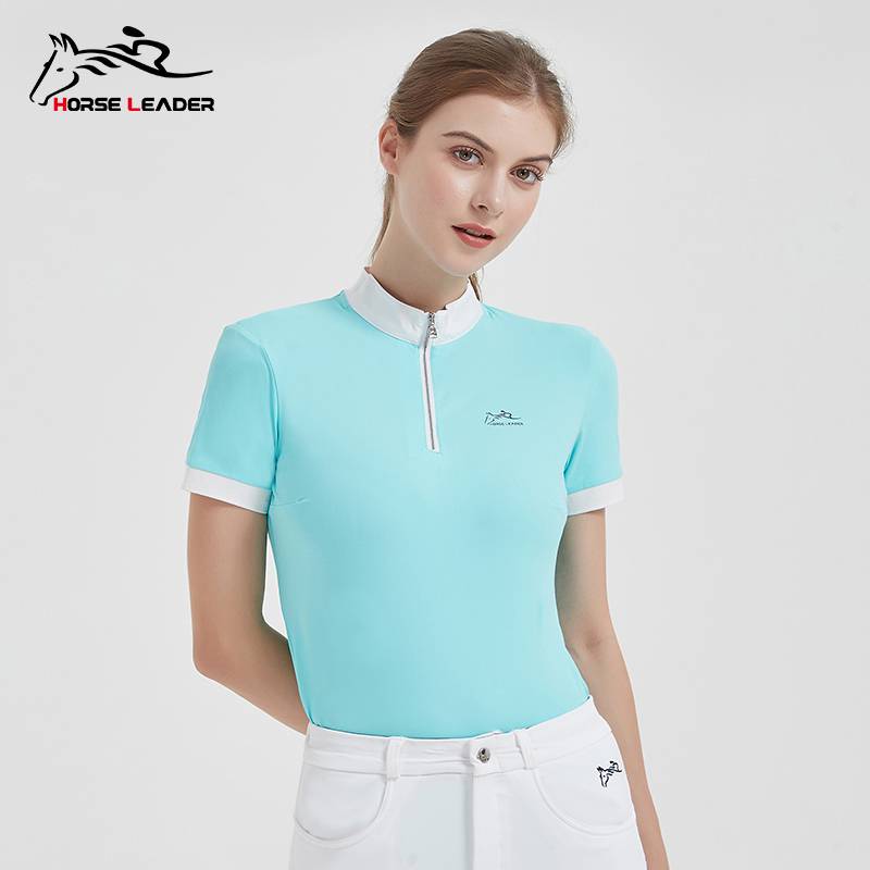 Summer thin short -sleeved import equestrian equipment set Speed drying and riding horses T -shirt Women's Equestrian shirt