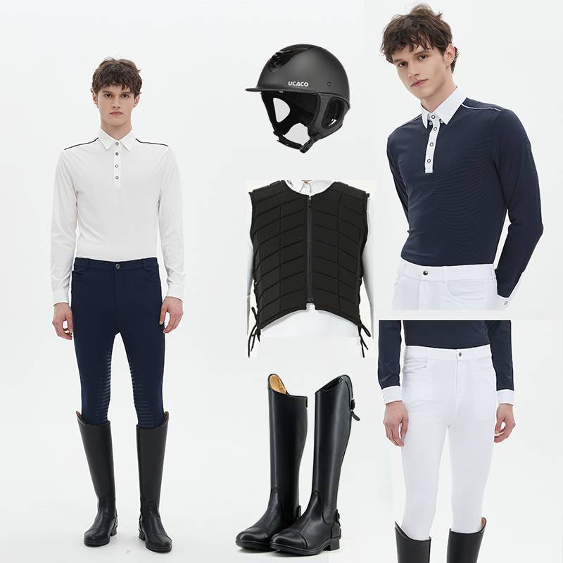 Beginners set professional equestrian equipment outdoor sports riding male riding helmet helmet long -sleeved long -sleeved boots full set