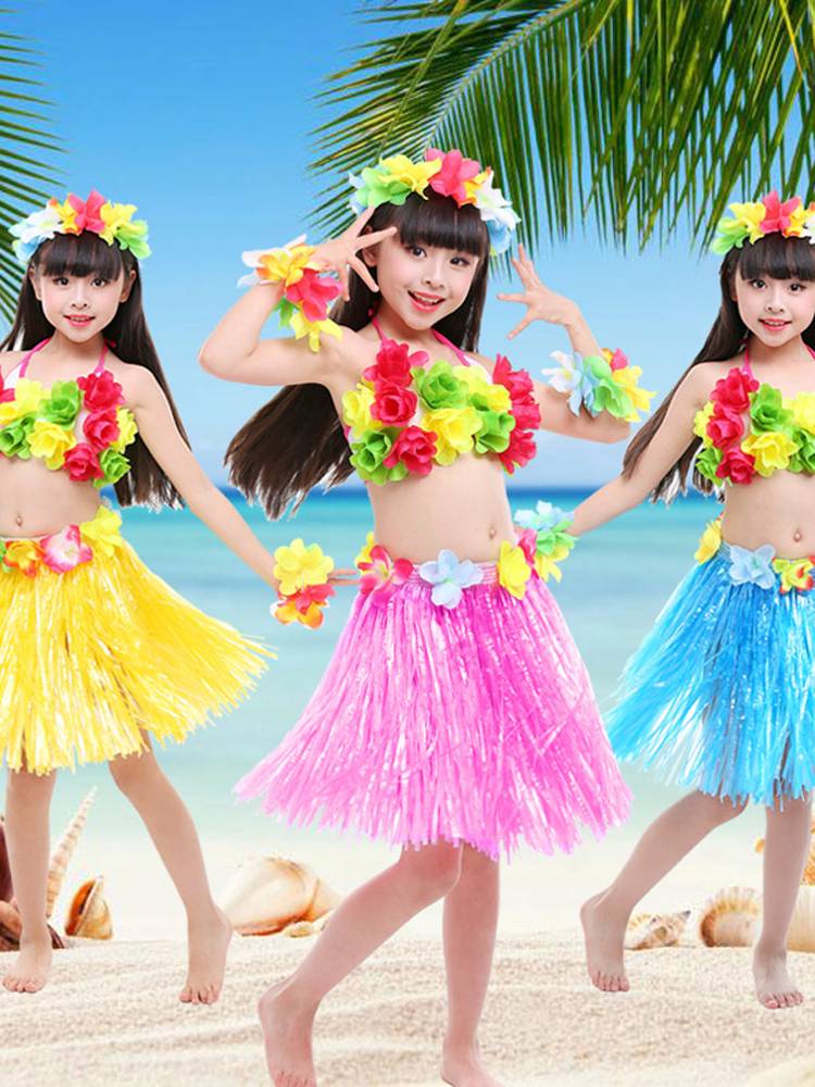 Liuyi Hawaiian Seaweed Dance Performance Clothing Children's Day Performance Proper Proper Boys Girls Girls Skirt Skirt