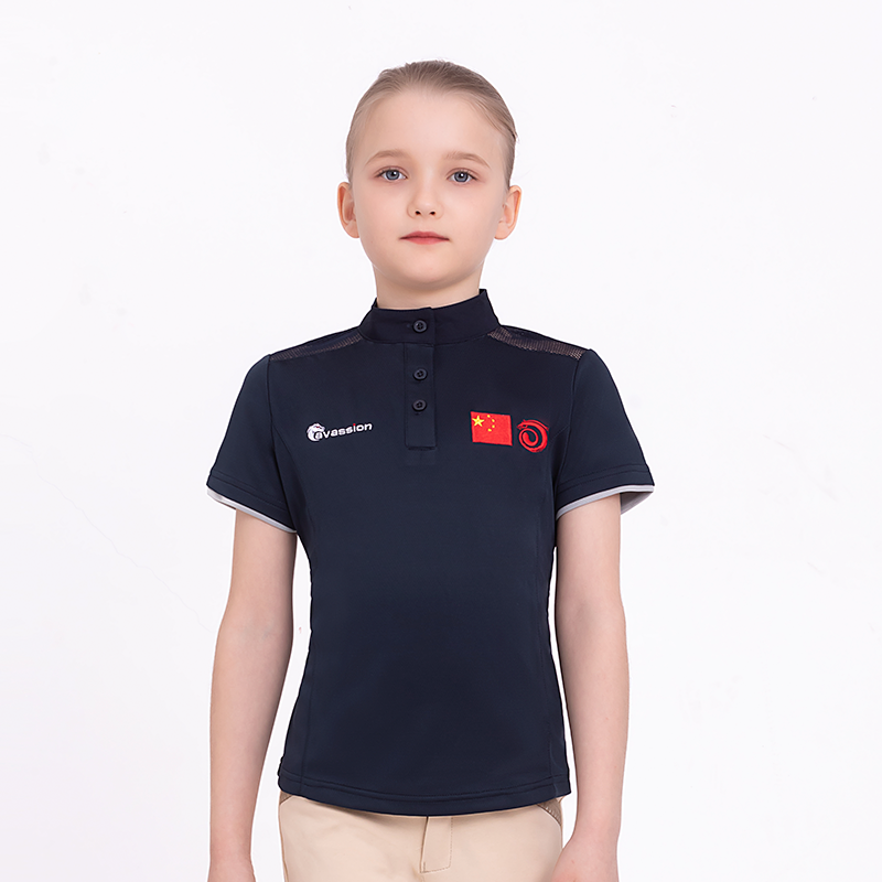 Children's summer equestrian T -shirt male and girls, sweat -absorbing and breathable equestrian T -shirts COOPASS certified T -shirt 8102011