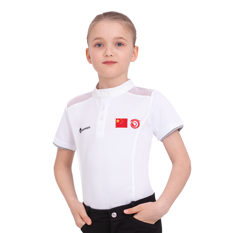 Children's summer equestrian T -shirt male and girls, sweat -absorbing and breathable equestrian T -shirts COOPASS certified T -shirt 8102011