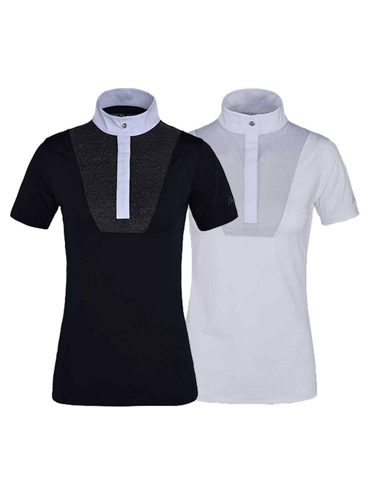335 Europe imported kingsland Children's summer ultra -thin equestrian riding silver shirt short -sleeved girl