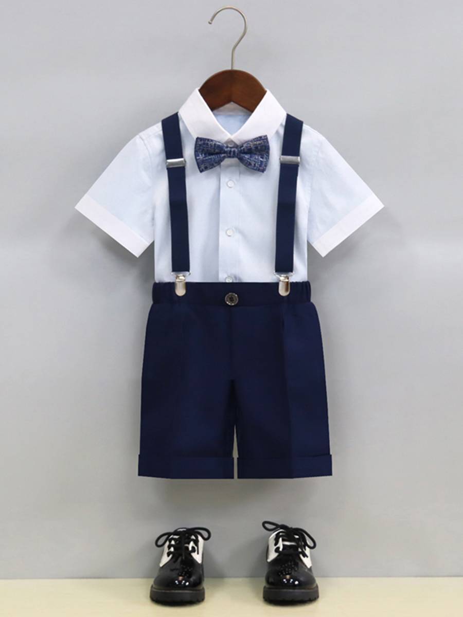 Boys dress summer Children's small suit set host back trousers handsome flower boy British style piano performance service