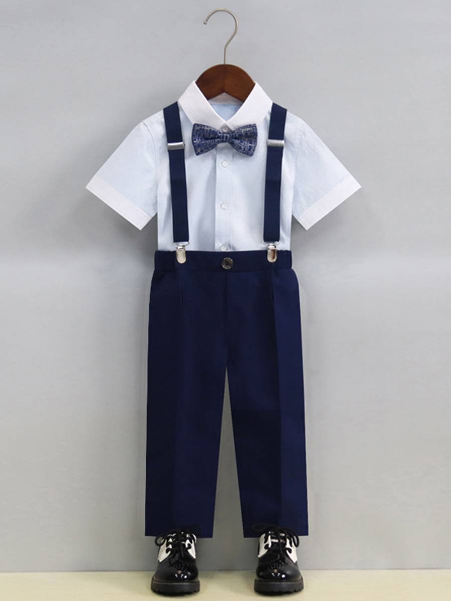Boys dress summer Children's small suit set host back trousers handsome flower boy British style piano performance service