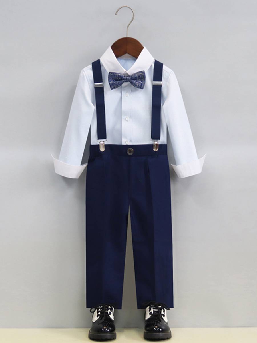 Boys dress summer Children's small suit set host back trousers handsome flower boy British style piano performance service