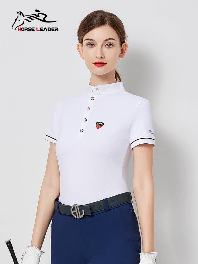 Summer thin -dried equestrian T -shirt women's horse -riding equipment Short -sleeved Polo shirt Horseleader