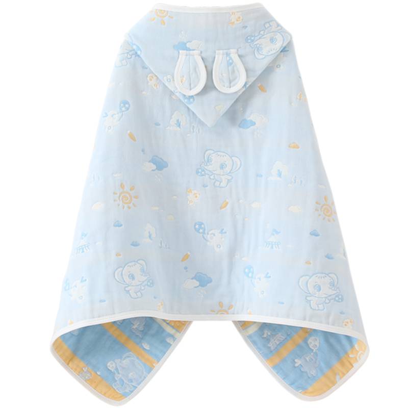 Pure cotton gauze cloak bath towels Children's new babies bath with hat absorption bathrobe cloak summer nap sleeping blanket