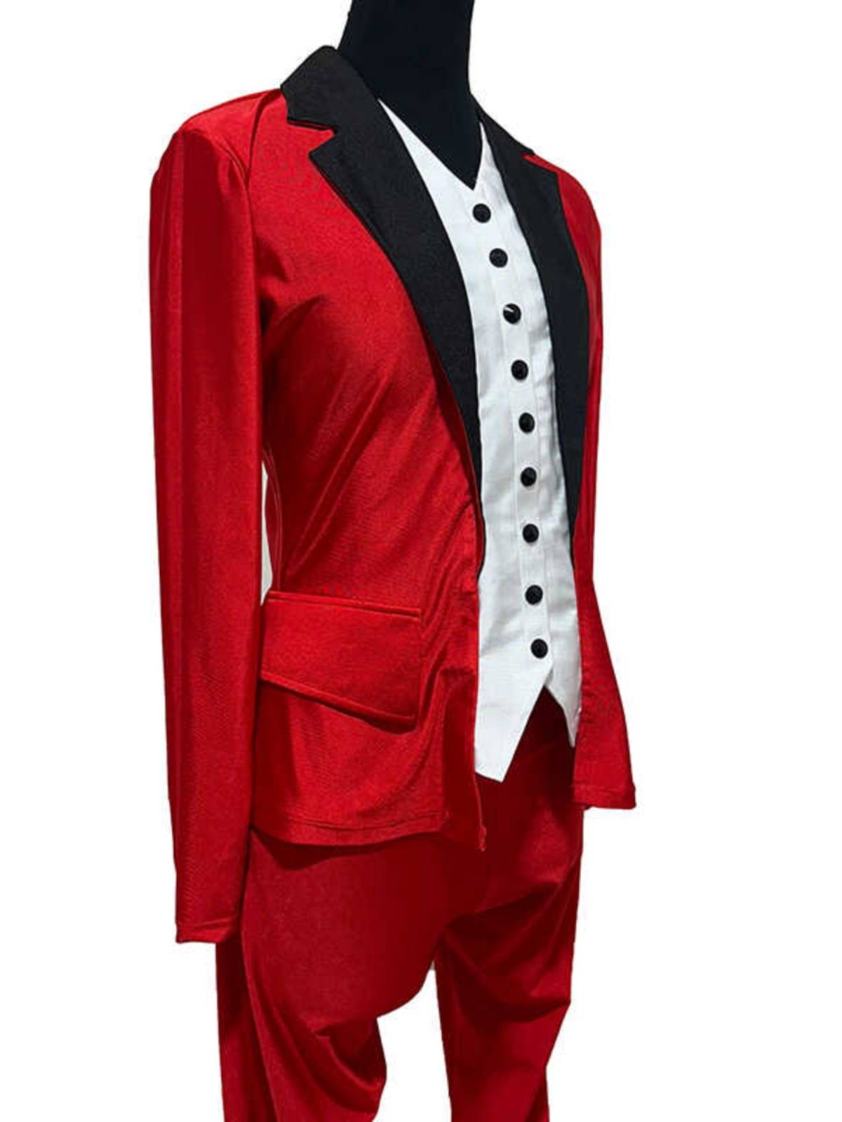 New men's Latin dance suit adult modern national labeling love dance practice table performance clothing skating clothing