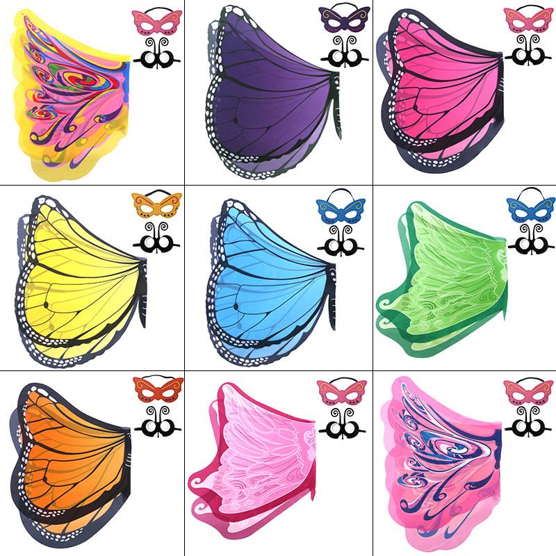 New children's dressing elf -shaped angel butterfly cloak cloak wings set mask stage performance suit