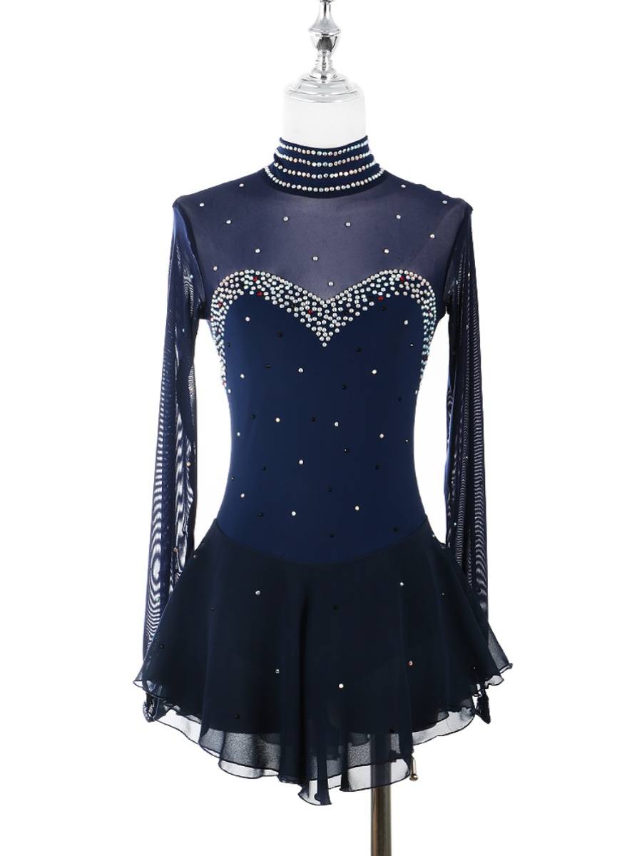 Zagitova custom pattern skating performance service girl competition test rating skirt skirt children adult collection blue