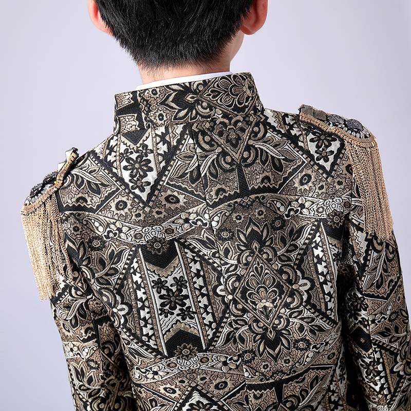 Boys vintage dresses, children's performance suit, piano performance prince European stage catwalk Liu Su Tsui tail
