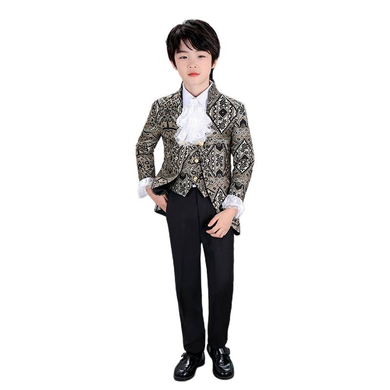 Boys vintage dresses, children's performance suit, piano performance prince European stage catwalk Liu Su Tsui tail