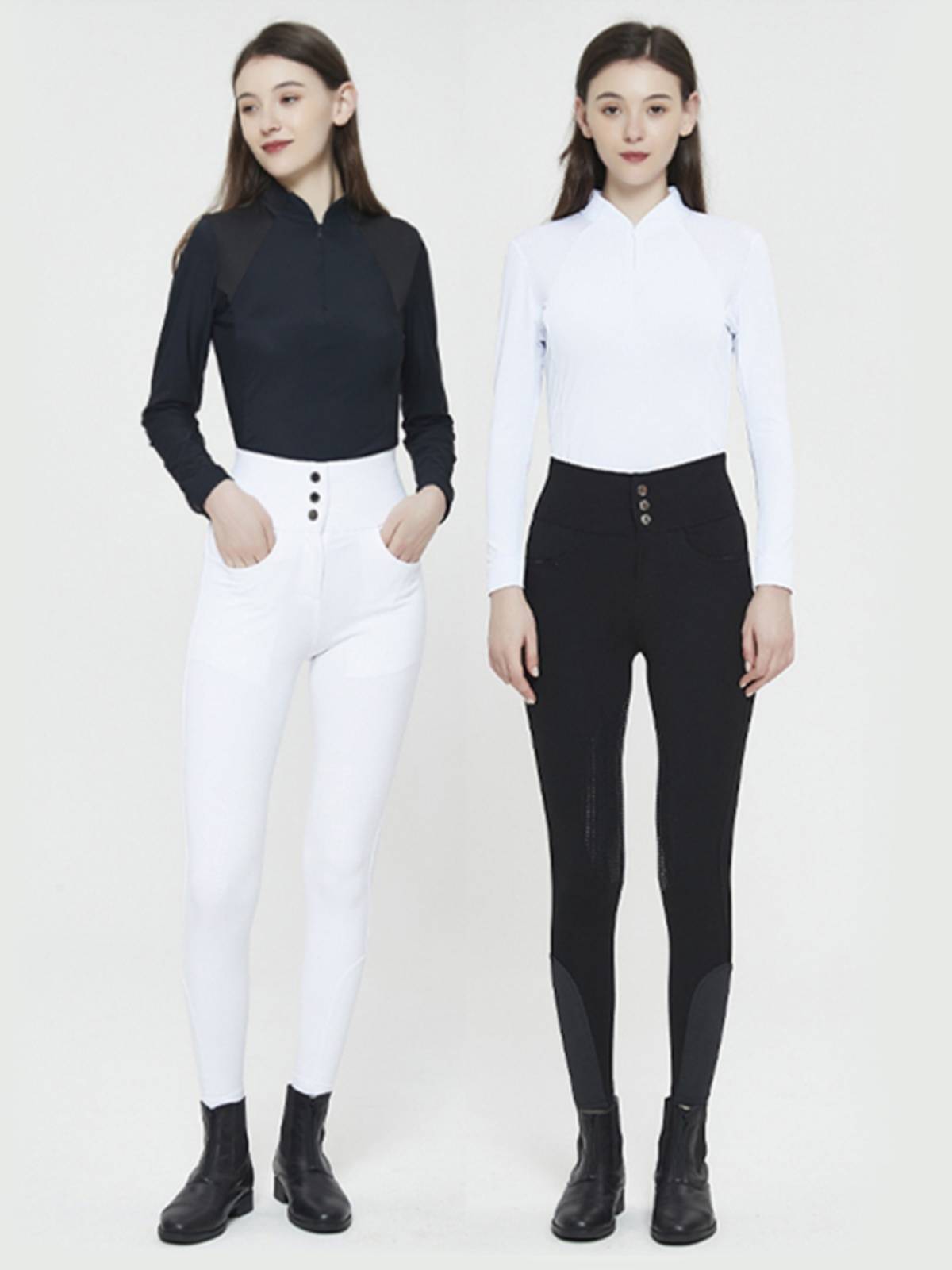 Silicone equestrian horses high -waist riding pants non -slip and wear -resistant equestrian horse pants semi -silicon gum riding pants pants pants horsema clothing girl