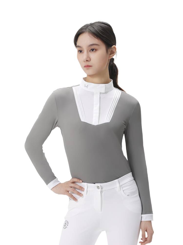 ME new spring, summer and autumn equestrian puppet long short -sleeved women's underarms mesh breathable competition training equestrian T -shirt