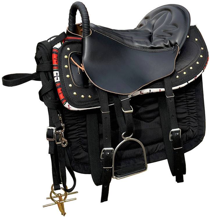 Black Bull Peak Nail + Black Line with a set of big horses