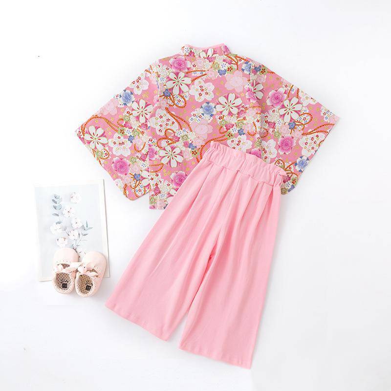 Spring and summer children's kimono long-sleeved suit male and female baby festive photography table performances 3-8 years old