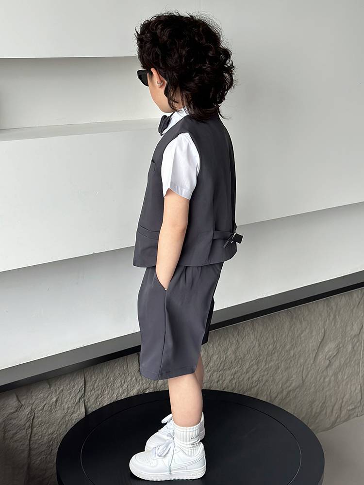 Handsome boy dress host clothing summer children's suit suit male birthday flower girl photography show