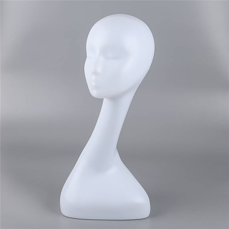 Personal female model fake head white female head mold fake development shows plastic head mold abstract head hat scarf display rack