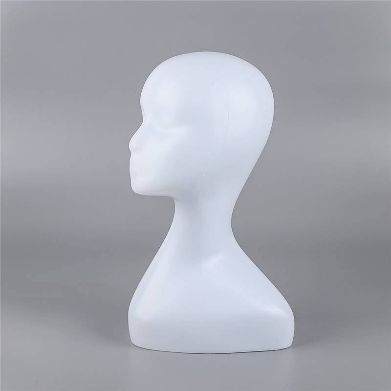 Personal female model fake head white female head mold fake development shows plastic head mold abstract head hat scarf display rack