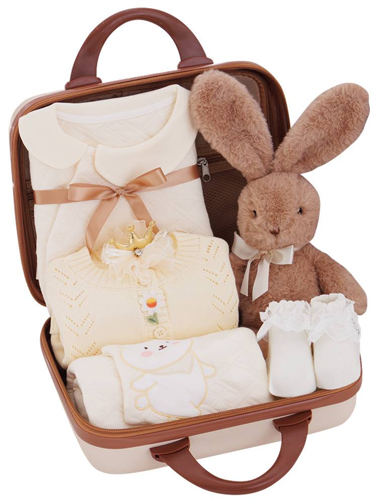 Newborn children meeting gift box baby first -born gift full moon baby pure cotton clothes set 100 days gift high -end