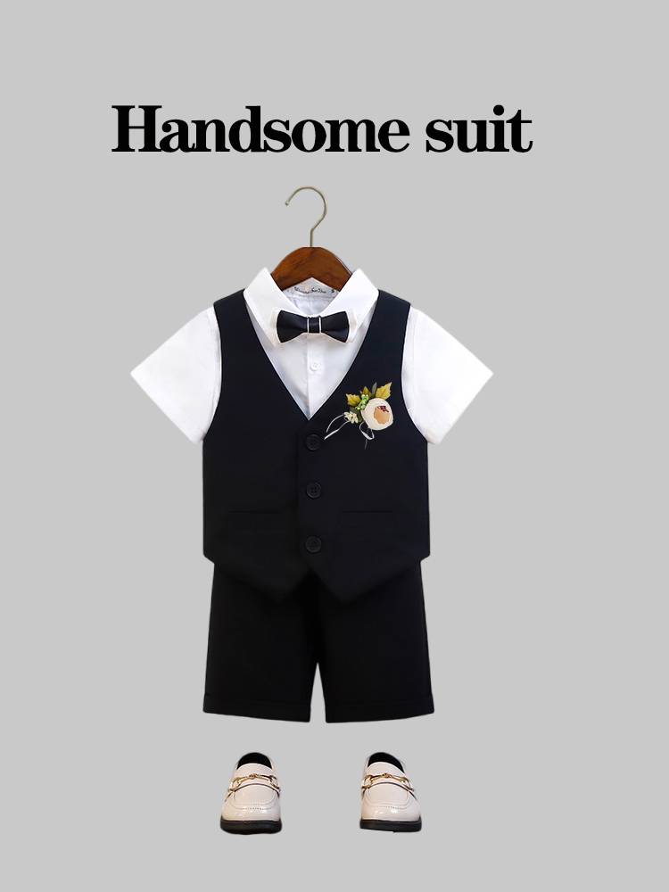 Boys suit Summer Host Patriarch Piano Piano Playing Costume Flower Boy Boy Boy Birthday Dress