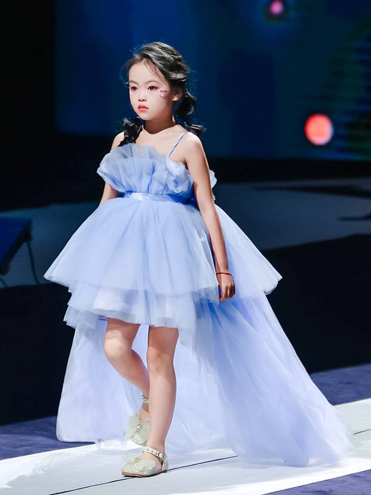 Girls' Dress Princess Skirt 2024 New Western Light Luxury Small High -end Children's Walking Dragon Piano Performance Service