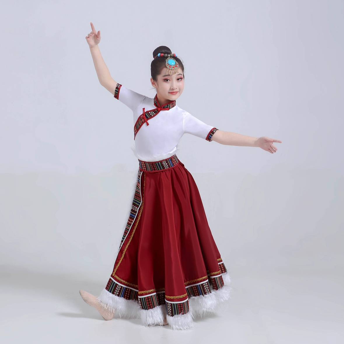 Wine red - skirt + tops + belt (180)