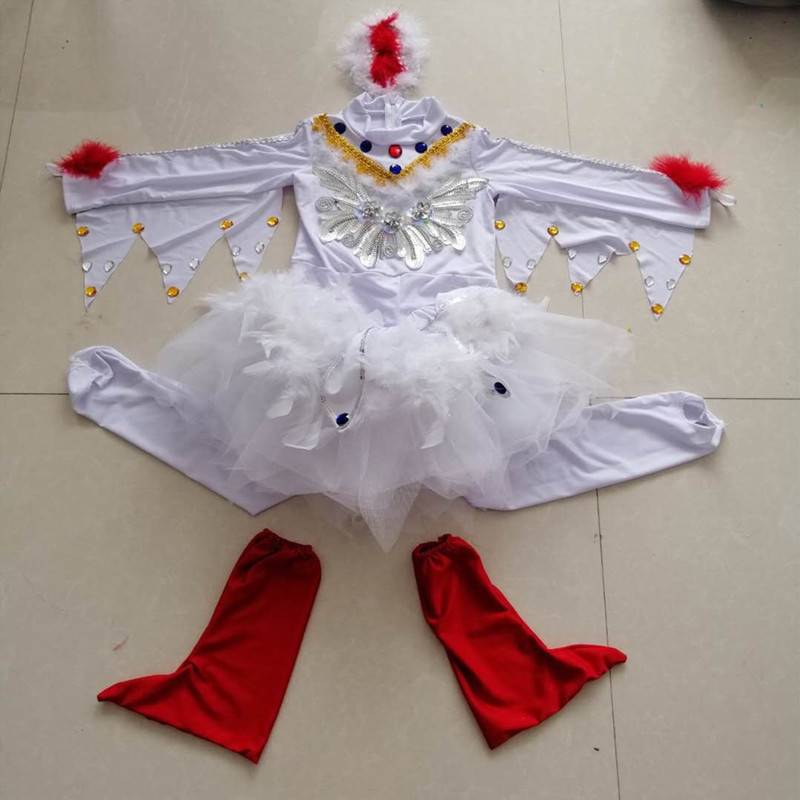 New children's chanting goose dance performance service children's big white goose performance clothes animal -shaped cartoon clothing dance service