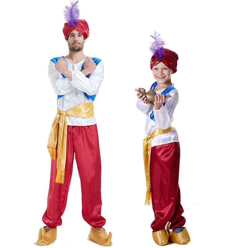 Halloween Performance Server Children's Clothing Adult Man Middle East Arab clothes myth Aladdin God Lantern Clothing