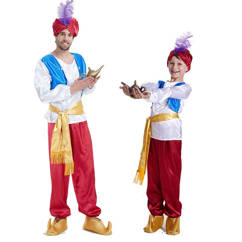 Halloween Performance Server Children's Clothing Adult Man Middle East Arab clothes myth Aladdin God Lantern Clothing