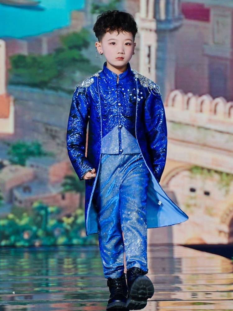 Children's suit suit Boys Walking Tide 2024 New high -end model stage host piano performance service