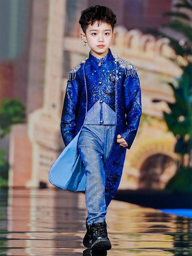 Children's suit suit Boys Walking Tide 2024 New high -end model stage host piano performance service