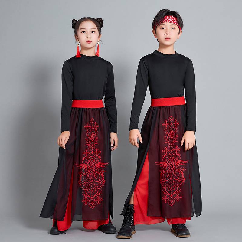 Girls ' long sleeves + ear falls + eyebrows + red silk lead